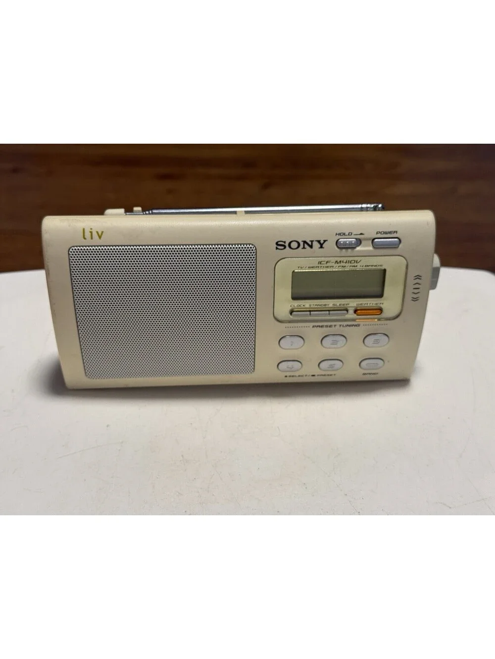 SONY Portable 4-Band TV Weather FM AM Clutch Radio ICF-M410V Working Good